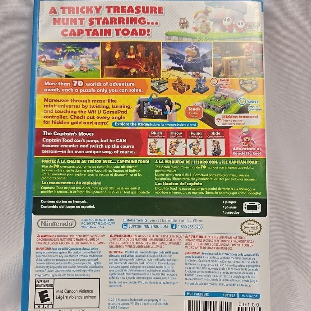 Captain Toad: Treasure Tracker (Nintendo Wii U, 2014) No Manual‎